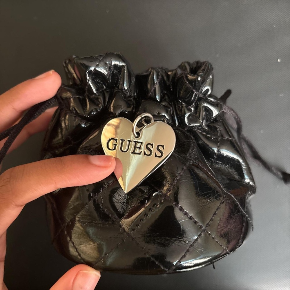 Silver heart Guess coin purse